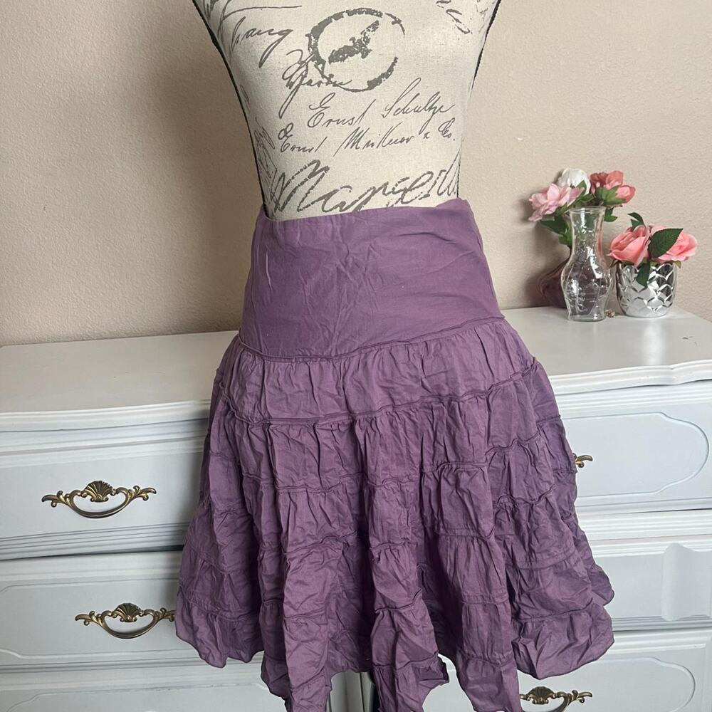 Purple ruffel midi skirt excellent - Picture 2 of 7